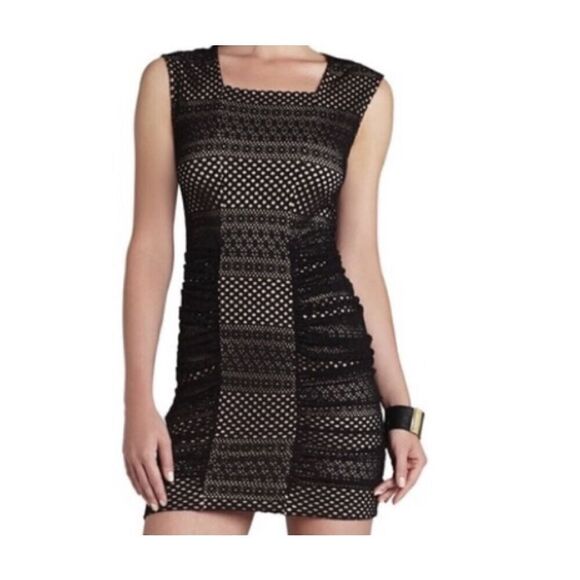 BCBGMAXAXRIA Black/Nude “Renee” Dress Sz S - Picture 1 of 11